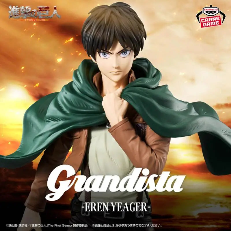 Genuine Original Bandai Namco Banpresto Attack On Titan Grandista Eren Yeager Anime Figure Model Collector Figurine Toys Gift