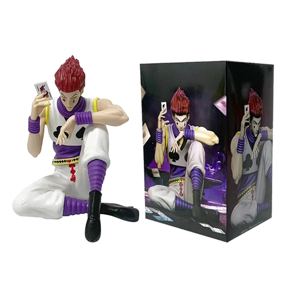 Anime figurine collection model figure: For Hunter X Hunter 11cm articulated sitting pose Hisoka two color, birthday gift