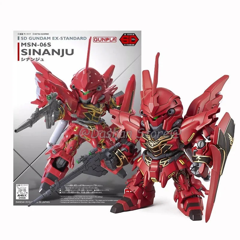 BANDAI SD Gundam Sinanju Model Kit EX Standard 013 Assembly MSN-06S Collection Strike Freedom Unicorn Wing GUNDAM Action Figure