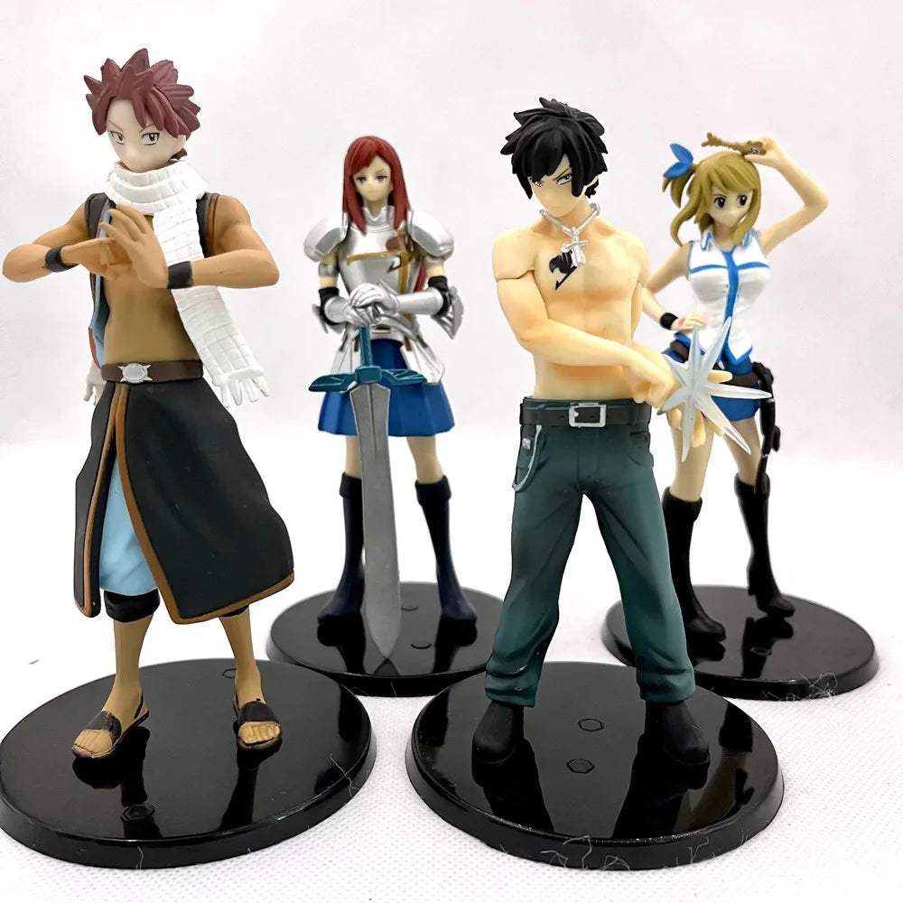 Fairy Tail Natsu Dragnir Lucy Heartfilia Action Figure Grey Erza Scarlett PVC Figure Toys Brinquedos Anime