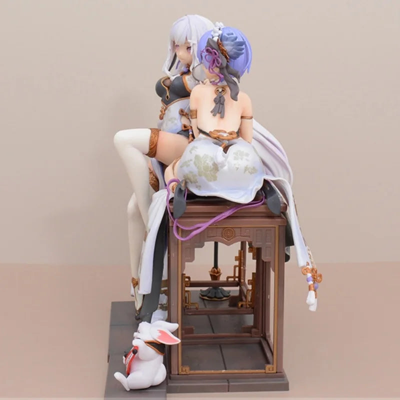 Re:life In A Different World From Zero Rem Emilia Chinoiserie Clothing Figure Model Collection Desktop Decoration For Xmas Gifts