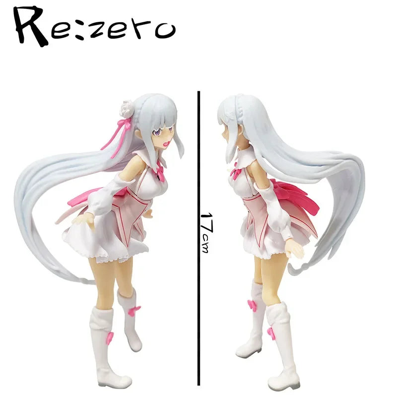 17cm Re:Life in A Different World From Zero Anime Peripherals Emilia Action Figure PVC Cute Doll Figurine Children's Toys Gifts