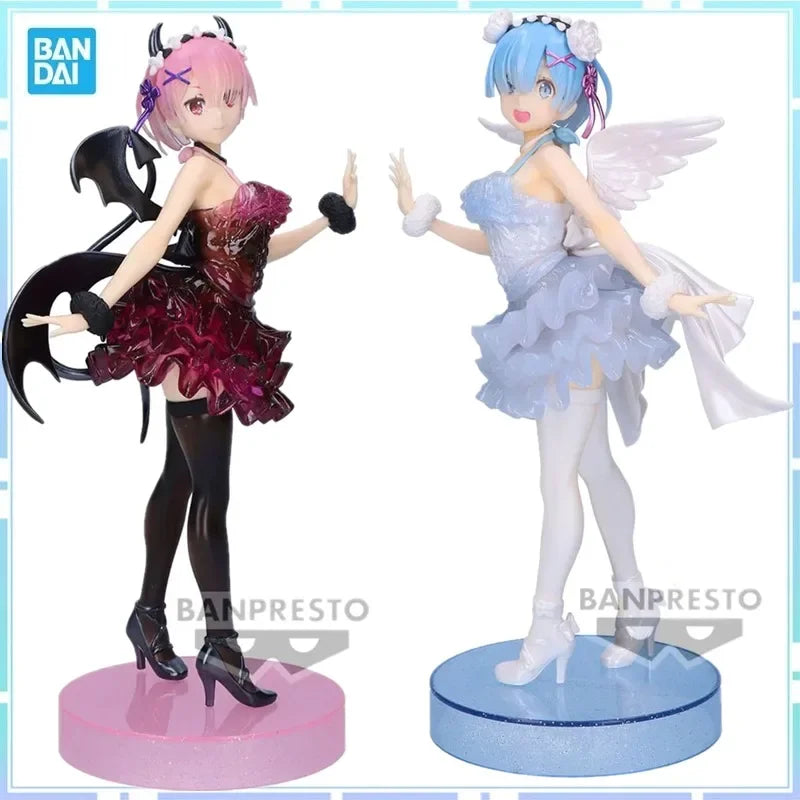 Bandai Original Banpresto Anime ESPRESTO Re: ZERO - Starting Life in Another World Rem Ram Action Figure Model Collectible Toys