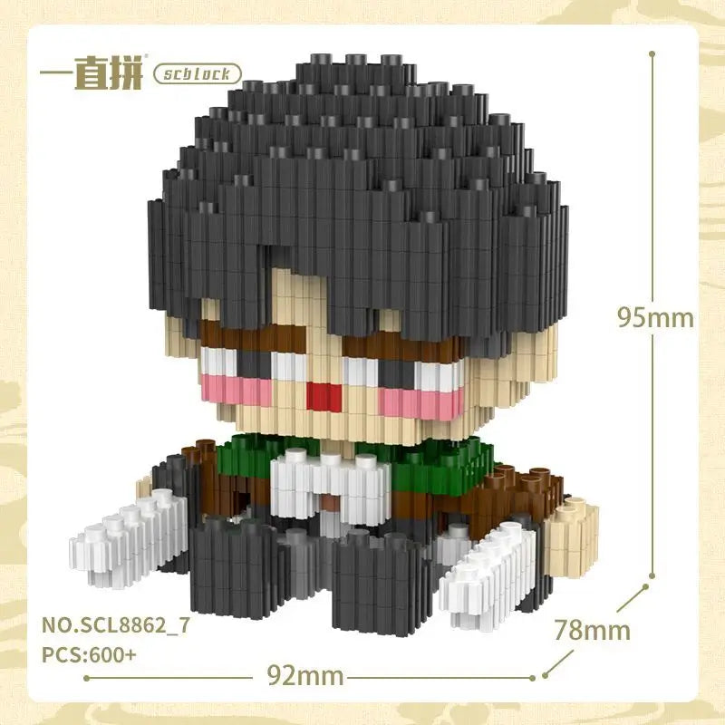 Attack on Titan Assembled Model Anime Eren Jaeger Action Figure DIY Ornaments Mikasa Ackerman Educational Toys Birthday Gifts