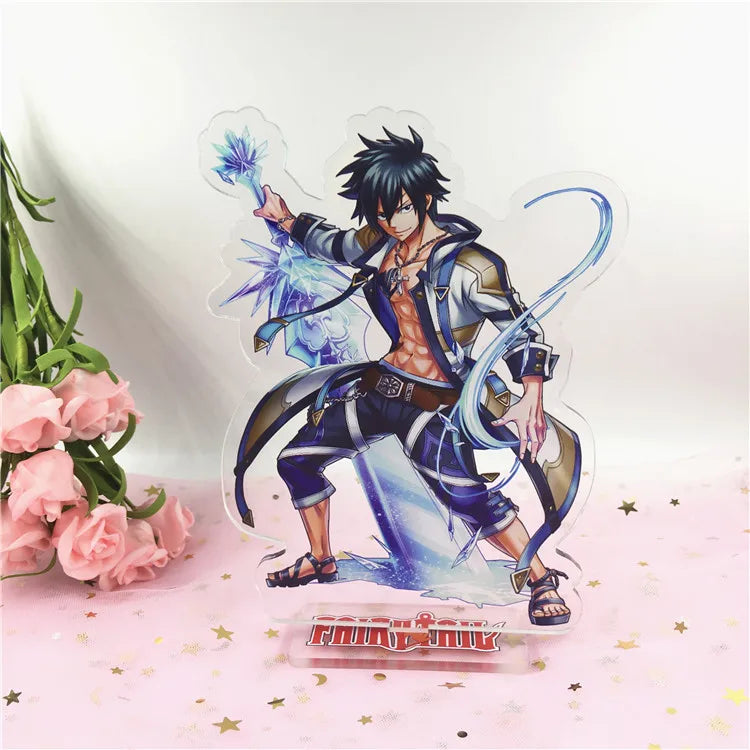 15cm FAIRY TAIL 100 YEARS QUEST Etherious Figure Acrylic Stand Lucy Heartfilia Statue Erza Scarlet Desk Ornament Toys Collection