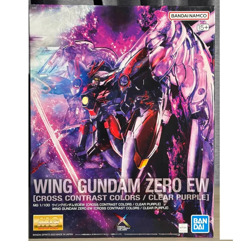Fast Shipping Bandai Anime MG WING GUNDAM ZERO EW [CROSS CONTRAST COLORS/CLEAR PURPLE] Original Model Toy Action Figure Children