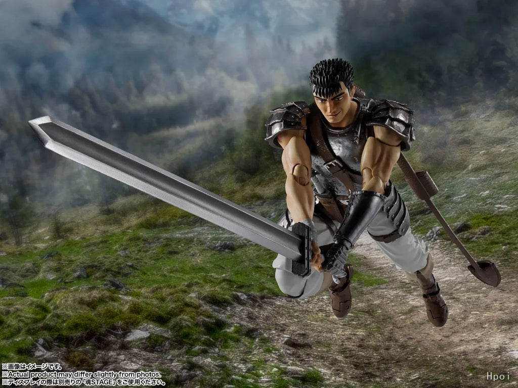 Original Bandai Anime Figure Berserk Guts S.H. Figuarts Action Figurine SHF Toys Model Collector Doll 16CM