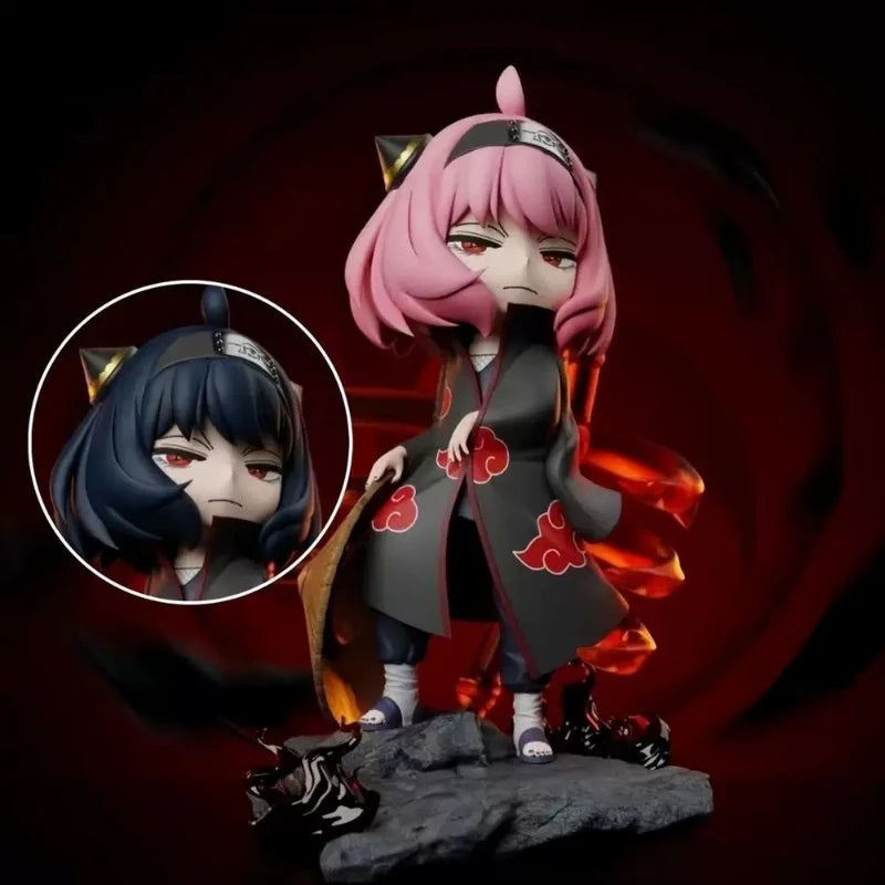 Spy×family Anya Forge Figures Anya Cos Uchiha Itachi and Pain Figurine Naruto Model PVC Cute Anime Collection Statue Toys Gifts