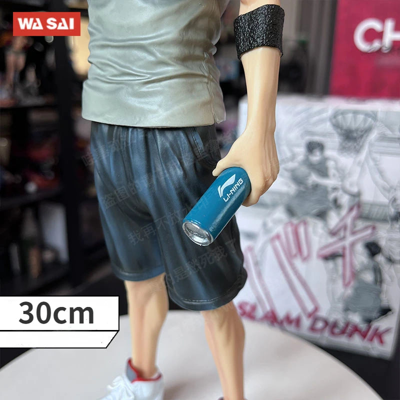 2022 New Anime SLAM DUNK 30cm Kaede Rukawa Anime Action Figure Bath Wipe Sweat Take Kettle Figure Model Doll Collection Toys