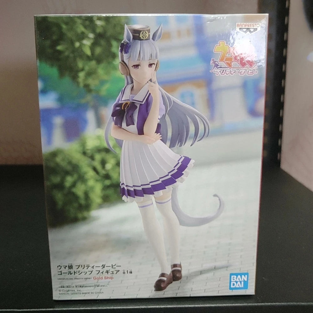 Original Genuine BANDAI BANPRESTO Uma Musume Pretty Derby Gold Ship Anime Figure Boxed Premium Table Ornament Model Toys Gifts