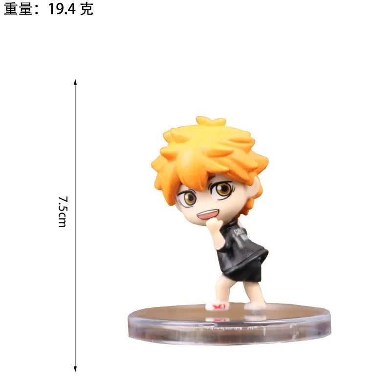 4Pcs/1Set Haikyuu Figure Tobio Kageyama Model Q version Hinata Shoyo Toy Kei Tsukishima Gift Collection Tadashi Yamaguchi PVC