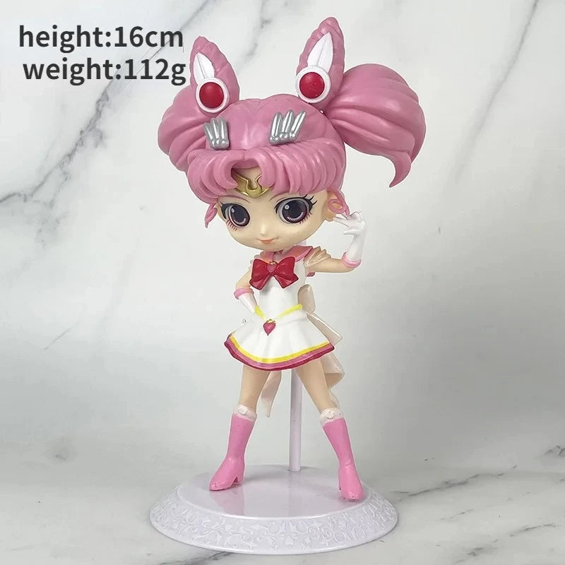 Sailor Moon Anime Tsukino Usagi Chibiusa Action Figures Collection Model Car Cake Decoration Ornament Toys Gifts