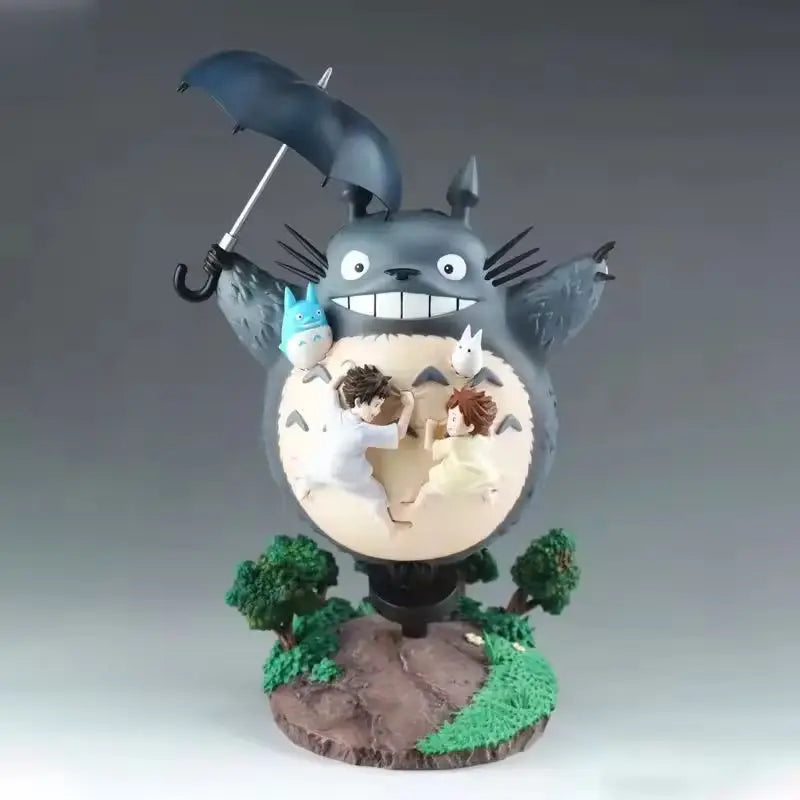 Bandai 19Cm Hayao Miyazaki Animel Peripheral Desktop Ornaments Two-dimensional Statue Model Cute Totoro Healing GK Figure Gift