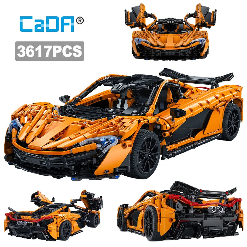 Cada 1:10 MOC Designer Pvdb Smiling Assassin Super Racing Car Model Building Blocks V8 Cylinder Car Speed Vehicle Toys for Kids