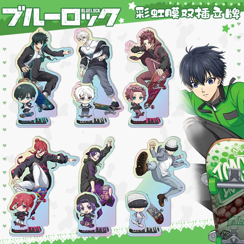 15cm Anime BLUE LOCK Figure Stand Model Isagi Yoichi Bachira Meguru Skateboard Birthday Tabletop Decoration Christmas Gift Toy
