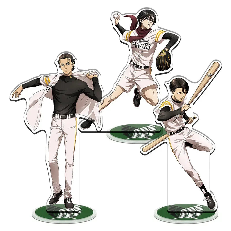 Attack on Titan Eren Jaeger Action Figure Toy Jean Hange Armin Mikasa Shingeki no Kyojin Acrylic Stand Model Doll For Exhibition