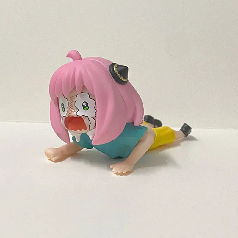 Crying Anya Figure Statue Anime Spy X Family Cute Kawaii Anya Forger Figurine Sculpture House Decor Table Ornament Accessories