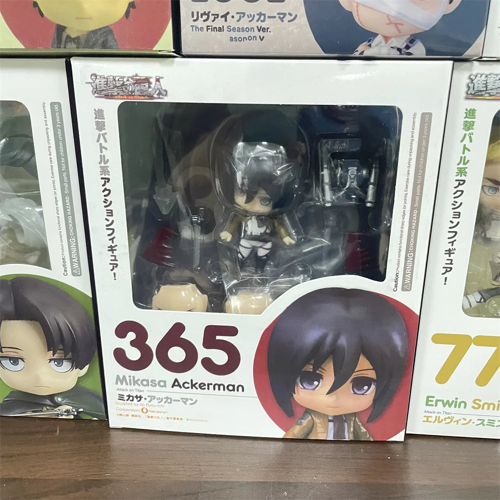 Anime Figures Attack on Titans Mikasa 365 Eren Levi Ackerman Erwin Smith Hange Zoe Reiner Braun Action Figurine PVC Toys Model