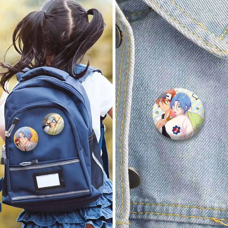 Cartoon Figure Miya Chinen Reki Kyan Button Pins Anime SK8 The Infinity Round Brooch Bag Clothes Accessories Jewelry Badge Gifts