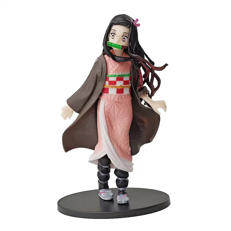 In Stock 16CM Anime Demon Slayer Kimetsu No Yaiba Figure Kamado Tanjirou Action Figure Agatsuma Zenitsu Nezuko PVC Model Toys