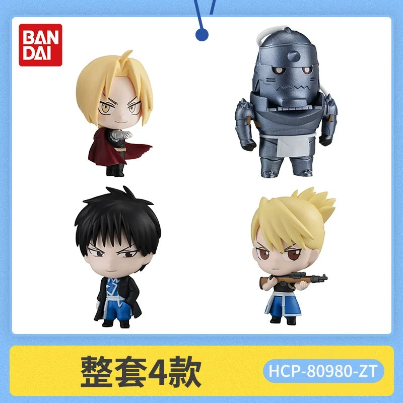 Bandai Gacha Scale Model Fullmetal Alchemist Edward Alphonse Roy Mustang Figurine Ornaments Action Figure Toys