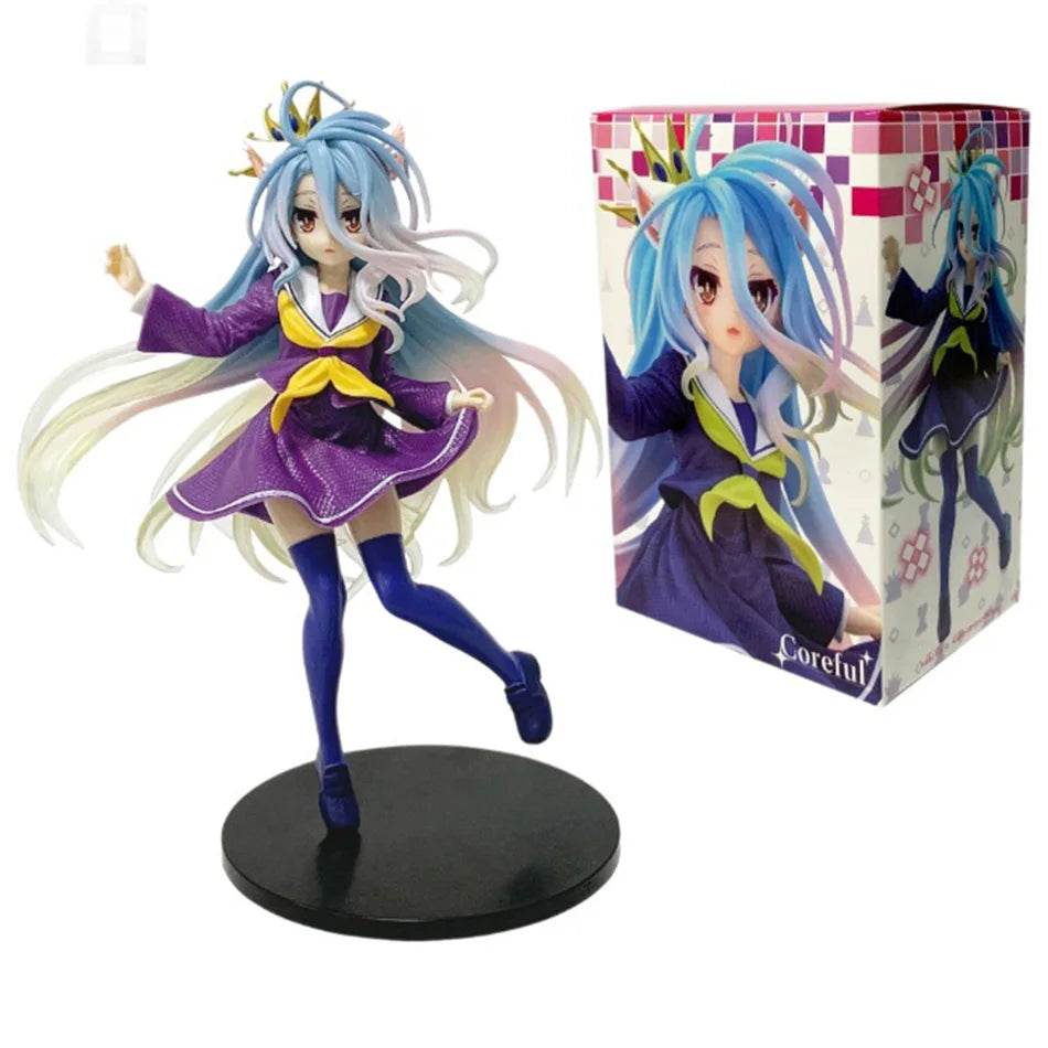 White Shiro No Game No Life Anime PVC Figure 18.5cm Action Ornament Collectible Model Toy for Holiday Gift
