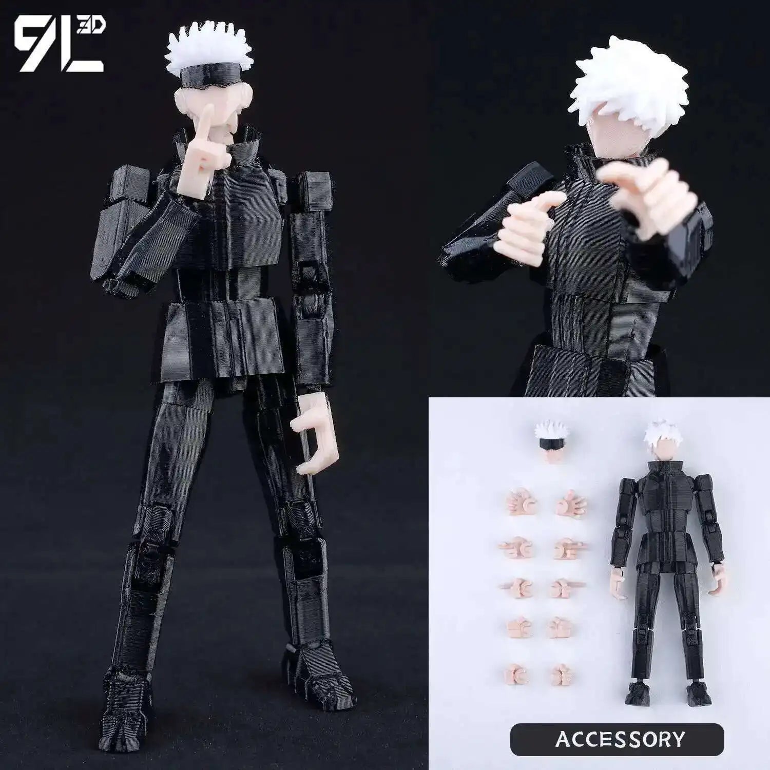 9L3D Printed Dummy13 T13 In Stock Ready to Ship Jujutsu Kaisen Grey Robe Sukuna Figure Anime Articulated Model Stress-Relief Toy