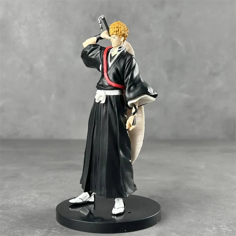 19cm Anime BLEACH Figure Kurosaki Ichigo Draw Sword Zangetsu PVC Action Figures Knife Collection Model Toys For Boy Gifts