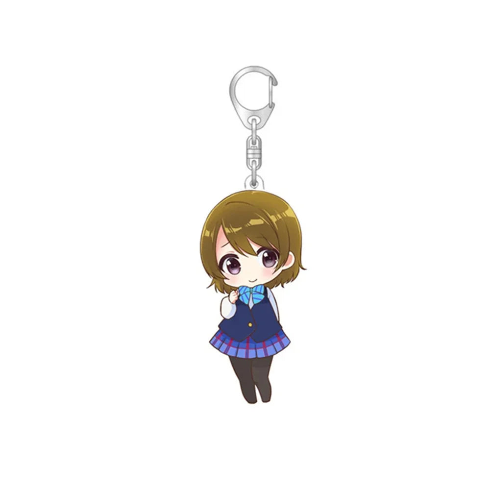 6CM Anime Love Live Keychain Kotori Minami Nico Yazawa Girl Figure Acrylic Pendant Key Ring Holder Accessories for Otaku Gift