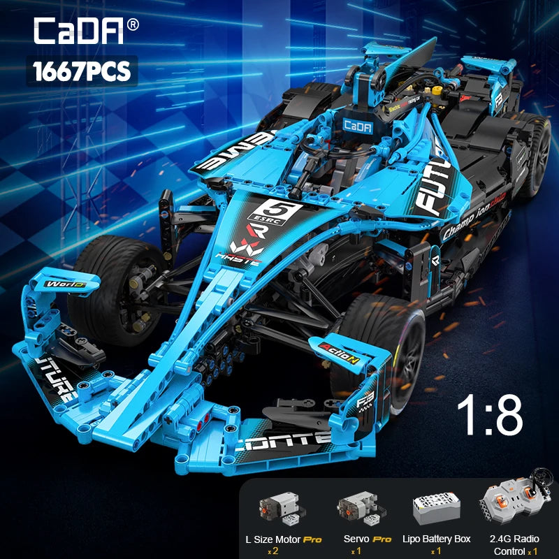 Cada 1667Pcs Remote Control Super Drift Racing Car Building Blocks City RC Extreme Sports Vehicle Bricks Toys For Kids