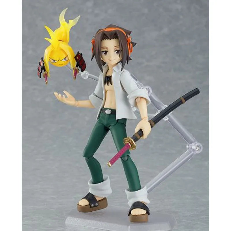 GSC Original Figma Shaman King Yoh Asakura 140mm Anime Action Figures Toys for Boys Christmas Gift Collectible Model Ornaments