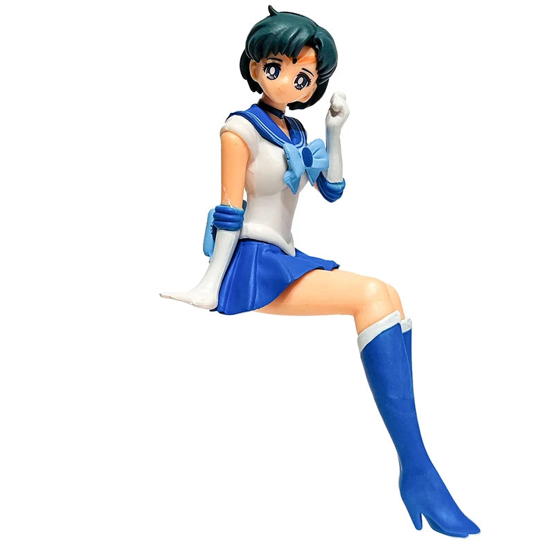 13.5cm Anime Sailor Moon Model Hino Rei Car Accessories Collection PVC Doll Sailor Mars Jupiter Mercury Venus Figures Toys Gifts