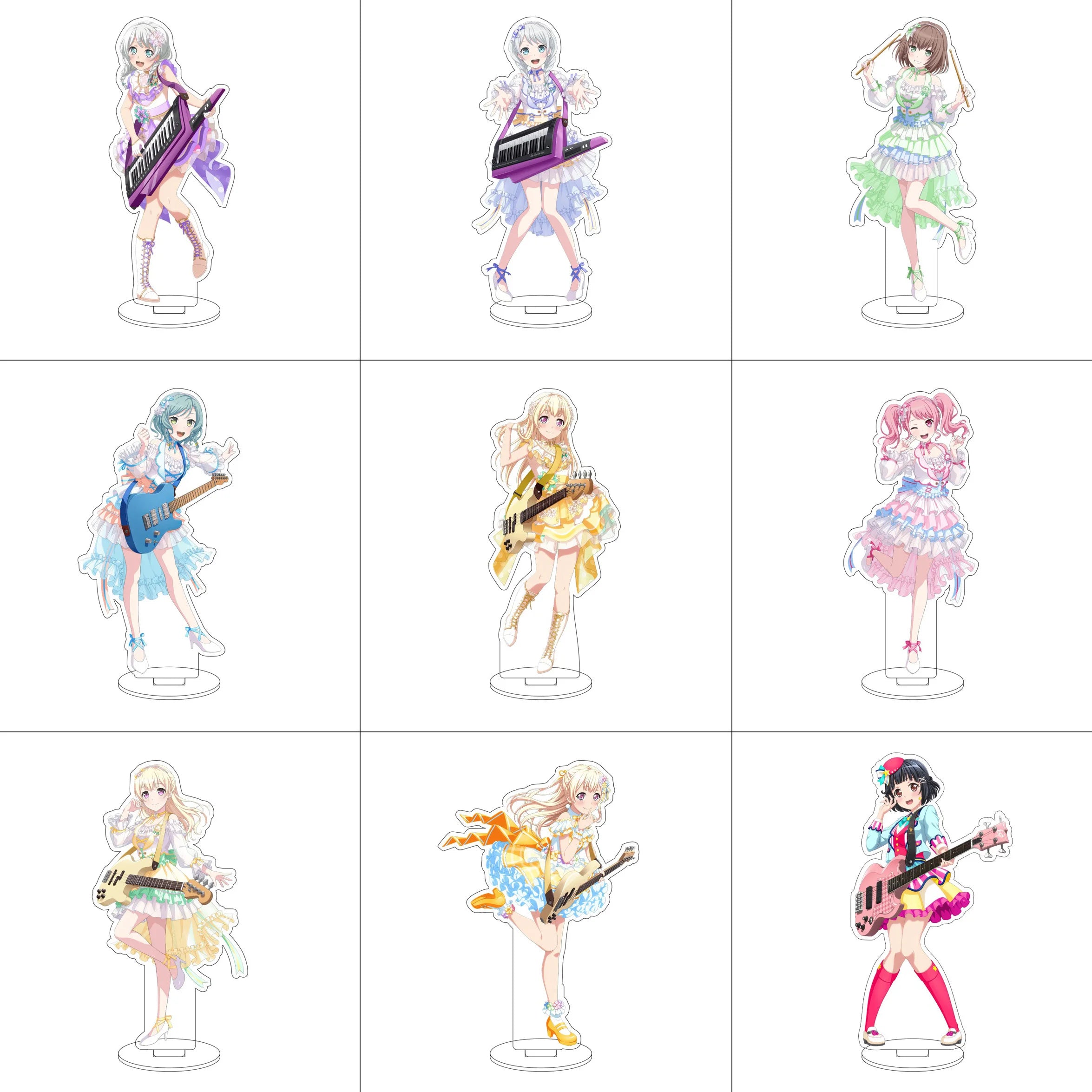 Anime BanG Dream! Acrylic Stand Ornaments Kasumi Toyama Ran Mitake Aya Maruyama Yukina Minato Figure Stand Halloween Gifts