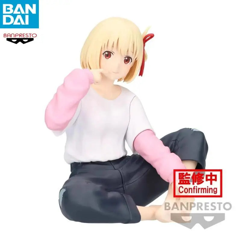 In Stock Bandai Lycoris Recoil Relax Time Inoue Takina Nishikigi Chisato About 11Cm Original Figure Model Sitting Posture Doll