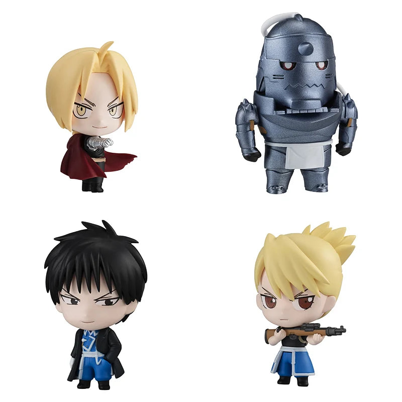 Bandai Gacha Scale Model Fullmetal Alchemist Edward Alphonse Roy Mustang Figurine Ornaments Action Figure Toys