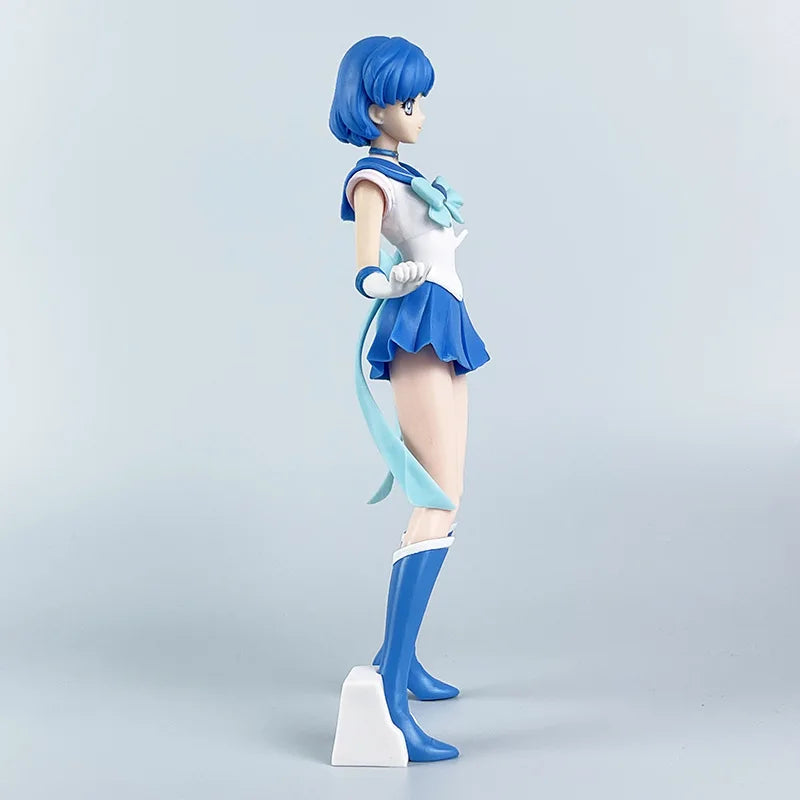 Sailor Moon Anime Figure Hino Rei Mizuno Ami Sailor Mars Mercury Decor Ornaments Pvc Action Figurine Collectible Model Toy Gift