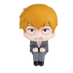Cartoon Mob Psycho 100 Anime Figures Gk Reigen Arataka Q Edition Kawaii Sitting Palm Model Doll Ornaments Collectible Toys Gift