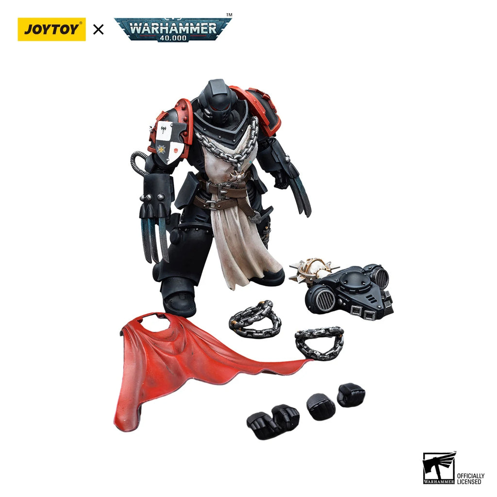 JOYTOY Warhammer 40k 1/18 Action Figures Black Templars Primaris Sword Brethren Alberic Granbertus