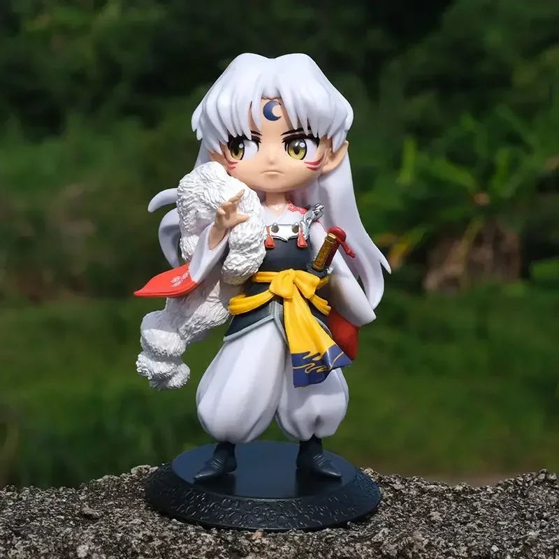 14cm Anime Inuyasha Sesshomaru Kagome Zhuye Kawaii Figure Gk Statue Model Toy Figures Ornaments Collect Office Decorations Gifts
