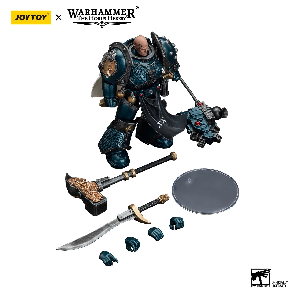 JOYTOY Warhammer 40k 1/18 Action Figures Anime 12.6cm Alpha Legion Legion Praetor with Power Sword Harrowmaster Armillus Dynat