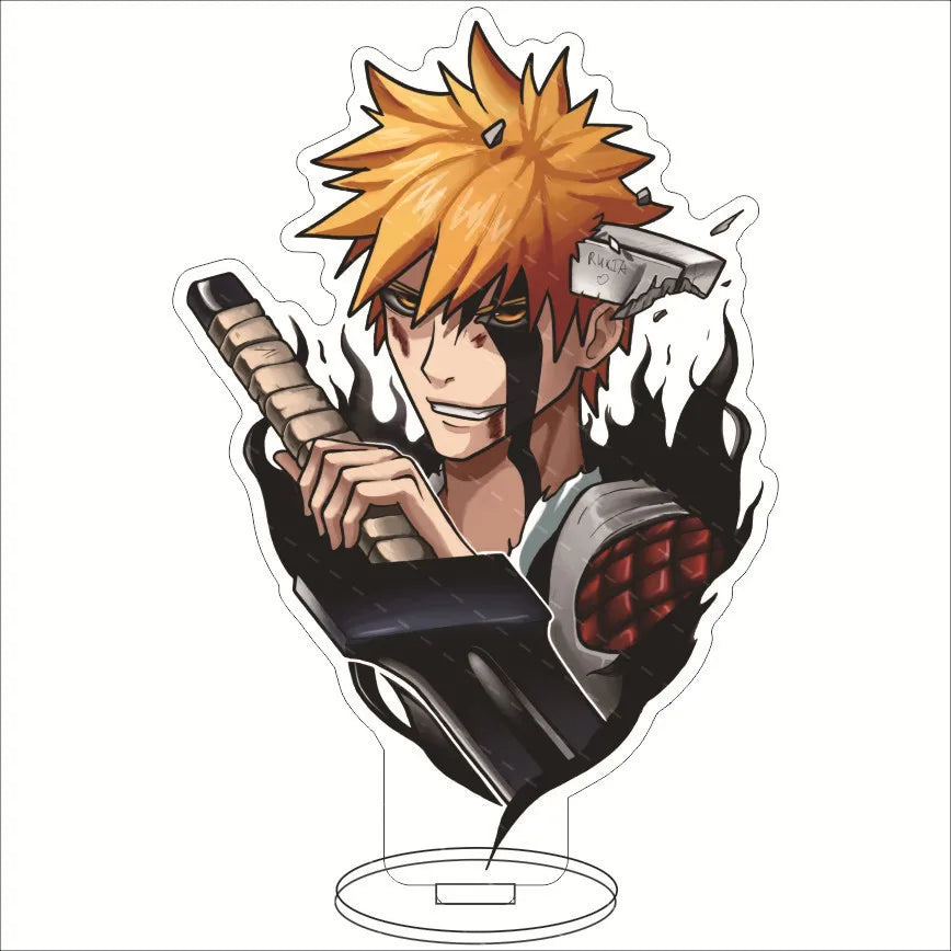 Anime BLEACH Acrylic Stand Manga Figures Kurosaki Ichigo Miniatures Figurines Garage Kits Model Toys GK Ornaments Decoration