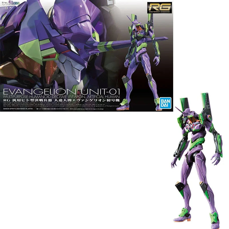 Bandai Genuine RG EVANGELION UNIT-00/01/02/03/04/06/08a WEAPO SET Anime Action Figure Collectible Assembly Model Toys Children