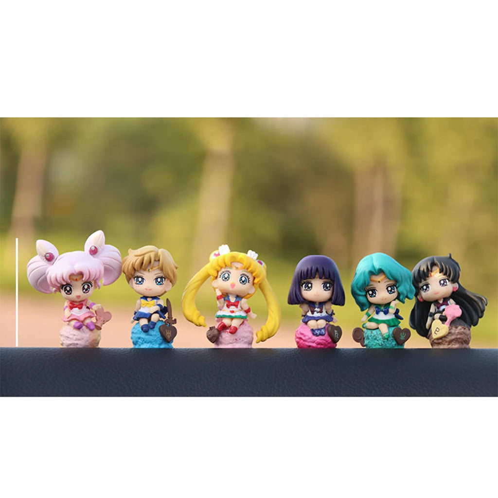 Sailor Moon Animation Game Peripheral Toys Lovely Figure Model Car Desktop Decoration Sailor Moon Mercury Mars Jupiter Venus