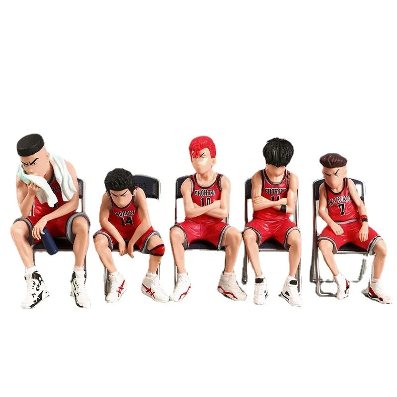 5Pcs/Set Slam Dunk Figure PVC Toy Kaede Rukawa Hanamichi Sakuragi Takenori Miyagi Ryota Collectible Model Car Desktop Decor Gift