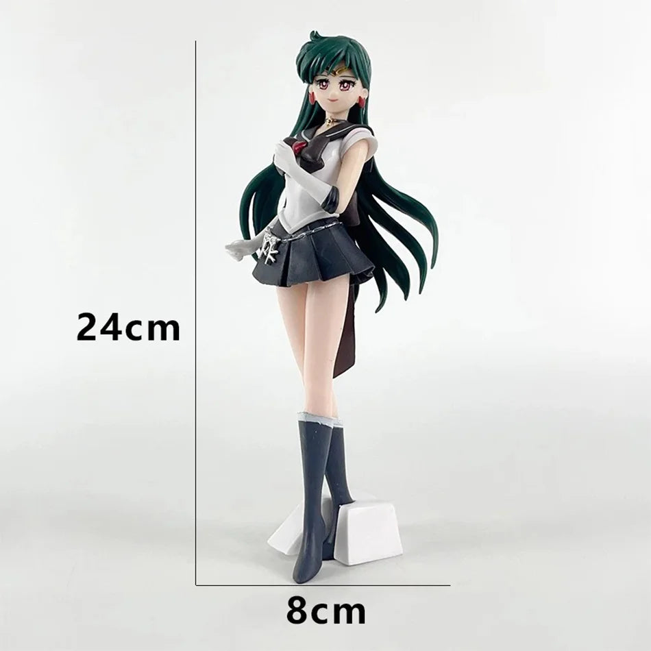23cm Anime Sailor Moon Meiou Setsuna Figure GLITTER&GLAMOURS Kaiou Michiru Tenoh Haruka Tomoe Hotaru Action Figurine Toy Gift