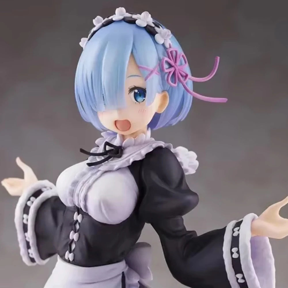 In Stock TAITO Original Anime Figure 27cm Re:Life In a Different World From Zero Rem Winter Maid Desktop Model Toy Gifts