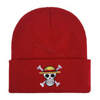 One Piece Knitted Hats Luffy Zoro Skull Embroidery Caps Fashion Men Women Winter Warm Beanie Cartoon Anime Bonnet Accessories