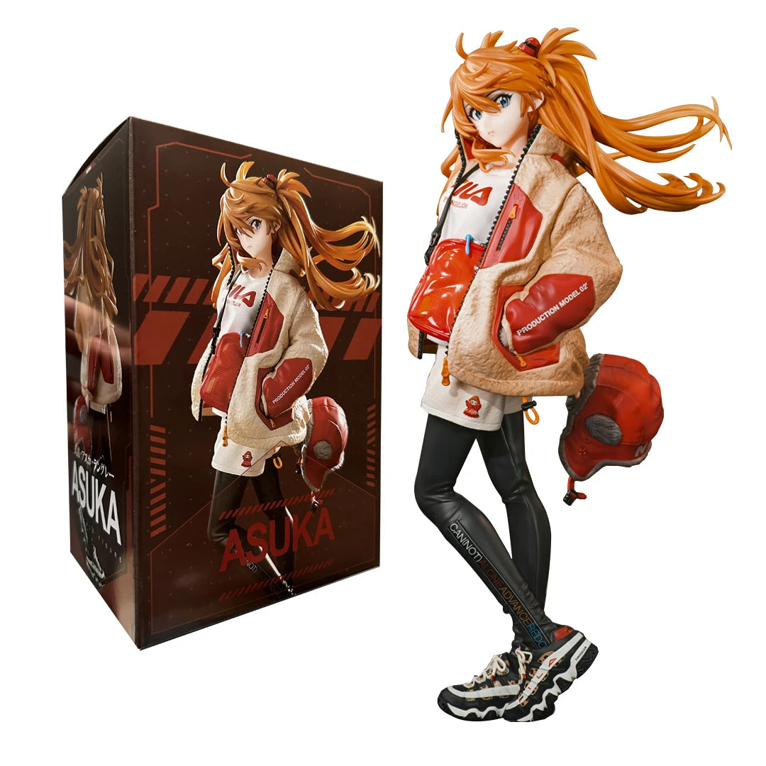 23CM EVA Anime Figure Asuka Langley Soryu Tide Brand Costume Dress Up Model Toy Gift Collection PVC Evangelion Aciton Figure