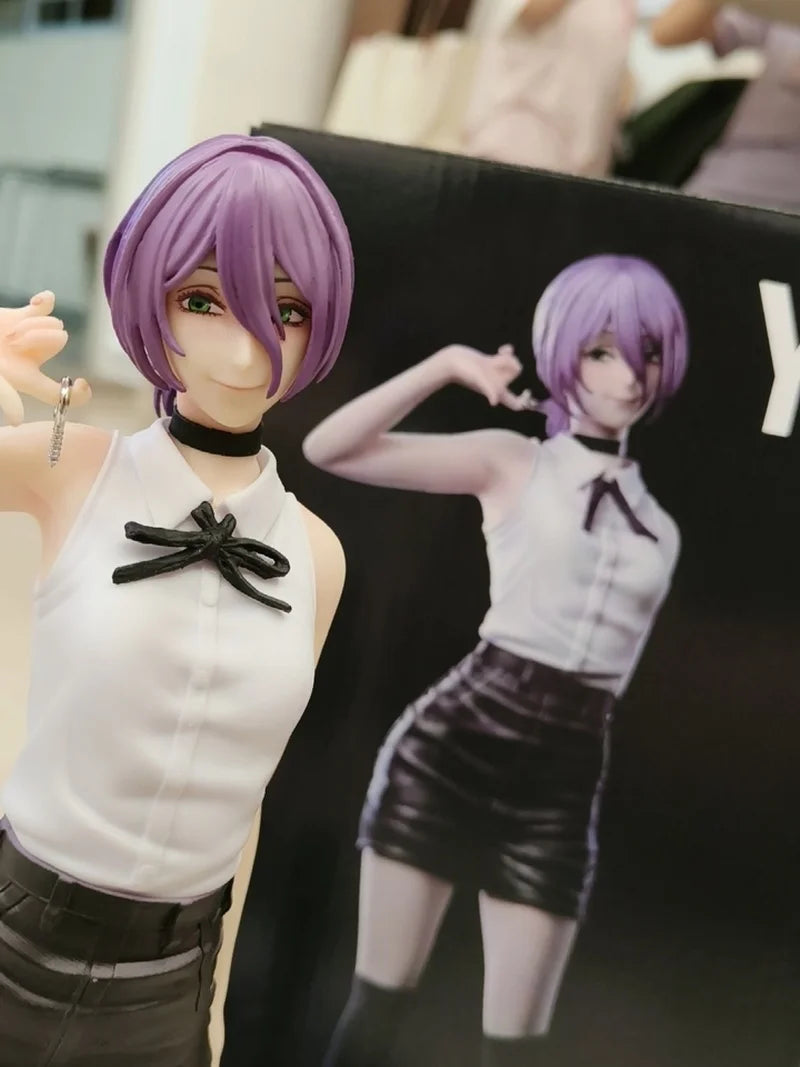 Reze Devil Pretty Girl Model Double Head Swap Chainsaw Man Anime Action Figures Ornament Statue Collectibles Doll Toy Gifts