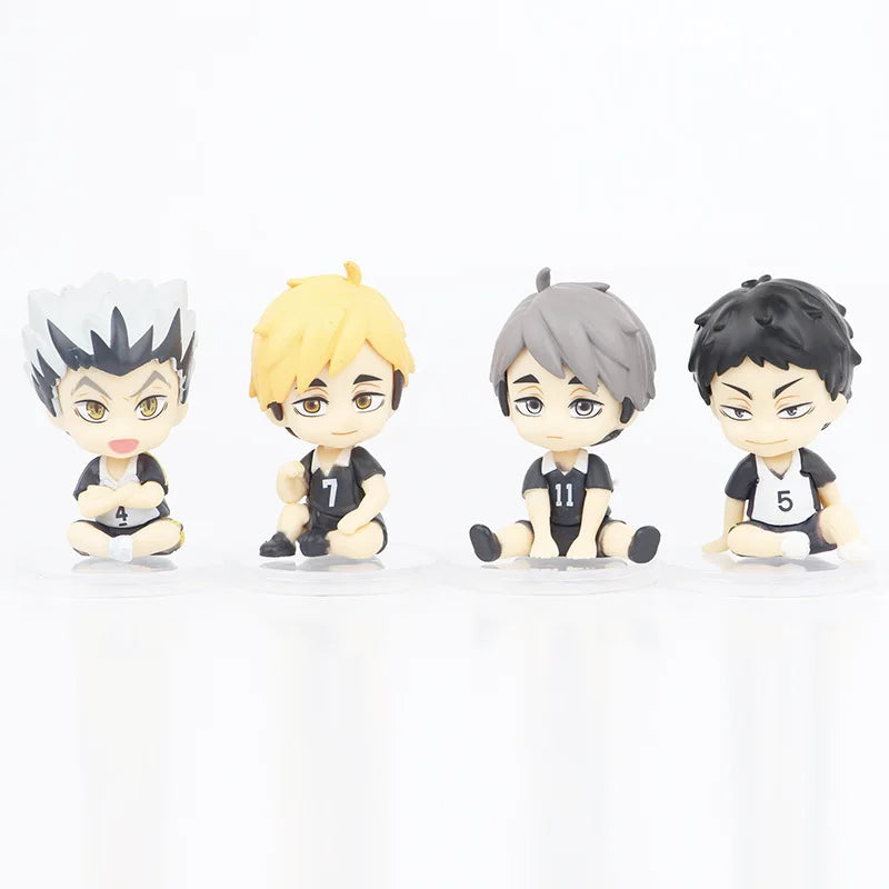 1Set Anime Haikyuu Figure Toys Q version Kenma Kozume Shoyo Hinata Kotaru Bokuto Yu Nishinoya Model Toy Gift Action Figure PVC
